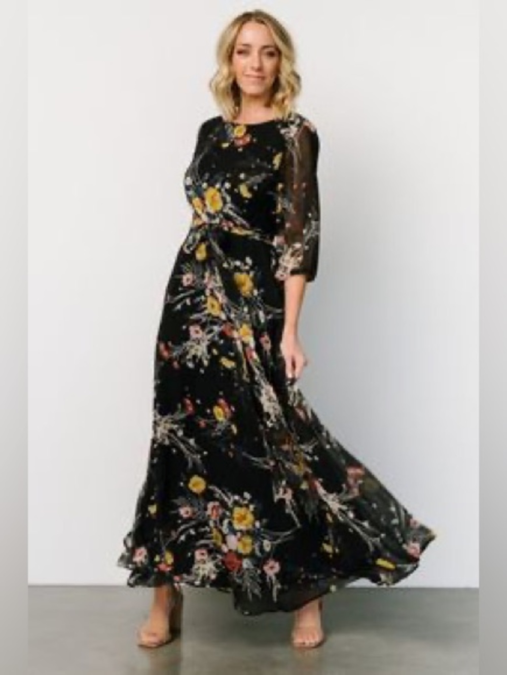 Baltic Born Rebecca Floral Maxi Dress Cocktail Boho Resort wear Flowy balticborn
